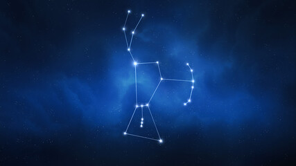 Wall Mural - orion constellation in the sky. star cluster isolated. astrological image of mythological symbol.