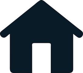 Fototapete - Flat home icon vector in silhouette style. Ideal for navigation bars and mobile apps.