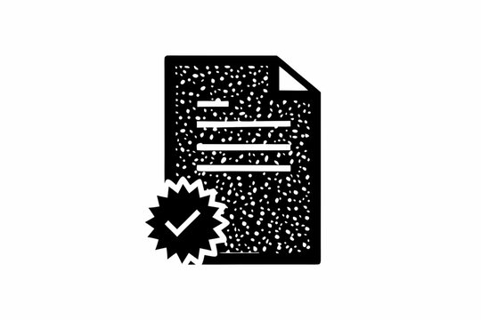 Approved document vector silhouette illustration isolated on white background