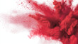 © 艺橙 张 - A festive explosion of red powder in mid-air against a clean white background.