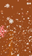 Poster - Animation of snow falling over christmas decoration and pattern