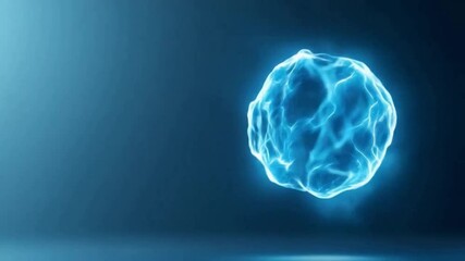 Aufkleber - Glowing Energy Orb: Abstract image of a glowing blue energy orb, radiating light and energy against a dark blue background. The orb is dynamic and fluid, evoking a sense of power and mystery.