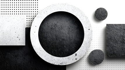 Poster - Abstract background with a gray circle. White and grey abstract modern transparency circle presentation background. Circles template modern design. Object web design. Round shape. Minimal poster