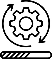 Poster - Gear with circular arrows and progress bar icon representing system update or process