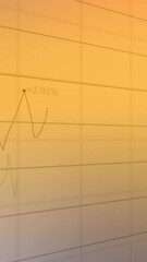 Poster - Animation of multiple graphs with changing numbers and grid pattern over orange background