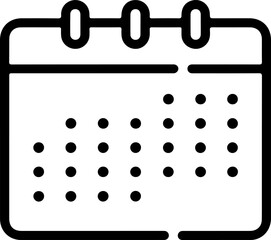 Poster - Simple black and white icon representing a calendar with days marked