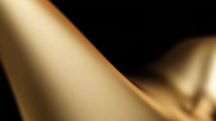 Poster - Elegant flowing metallic gold fabric wave dynamic motion visual art