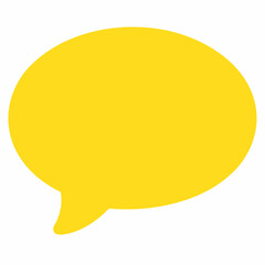 Poster - Smooth and rounded yellow speech bubble symbol a simple communication icon isolated on white background