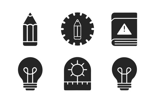 set of Case study icon vector silhouette illustration isolated on white background