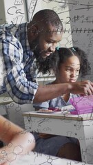 Poster - Animation of chemical formula over diverse schoolchildren and teacher in classroom