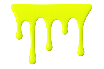 Leinwandbilder - Neon yellow paint cascading, pooling with glossy translucency, revealing vivid liquid dynamics against clear background