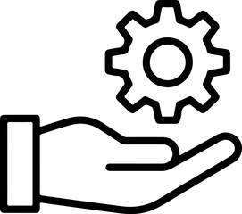 Poster - Hand holding a gear icon representing service support or engineering solutions