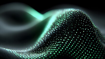 Fototapete - Abstract Wave Form with Illuminated Dots