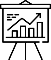 Poster - Business presentation with upward trending bar graph and line chart icon