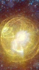 Poster - Bright cosmic explosion surrounded by stars and colorful celestial dust, symbolizing universal creation