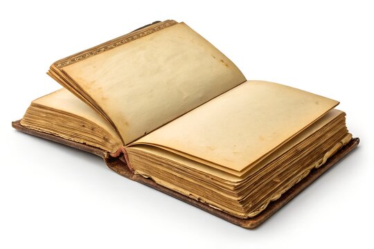 Open antique book displays aged, yellowed pages.