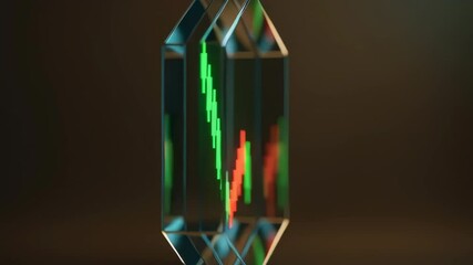 Poster - Abstract Financial Chart Displaying Bullish Market Trends with Green and Red Candlestick Patterns