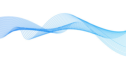 Aufkleber - Blue wave lines on white background.abstract blue lines pattern or wavy stripes for business background, Curve wave seamless pattern. Line art striped graphic template,