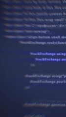 Aufkleber - Abstract blurred digital code on a dark screen, representing programming, cybersecurity, and technology