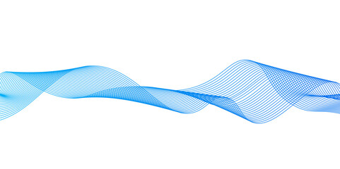 Aufkleber - Blue wave lines on white background.abstract blue lines pattern or wavy stripes for business background, Curve wave seamless pattern. Line art striped graphic template,