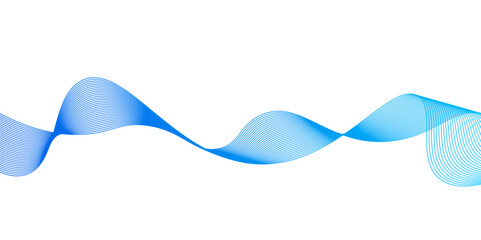 Aufkleber - Blue wave lines on white background.abstract blue lines pattern or wavy stripes for business background, Curve wave seamless pattern. Line art striped graphic template,