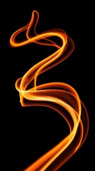 Poster - Dynamic Orange Light Trail on Black Background