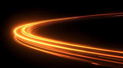 Poster - Dynamic Orange Light Trails on Dark Background