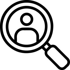 Poster - Magnifying glass over a person icon representing search for user or profile