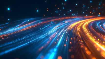 Poster - Dynamic Light Trails in a Futuristic Setting