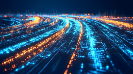 Poster - Dynamic Digital Data Streams Flowing in a Futuristic Network