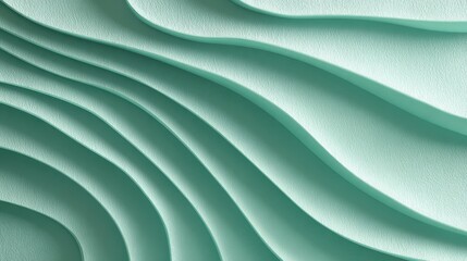 Fototapete - Turquoise waves rippling across frame, generating fluid abstract pattern with undulating textures reflecting contemporary oceanic visual dynamics