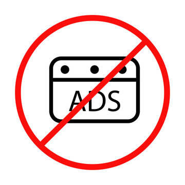 No ads sign illustration icon