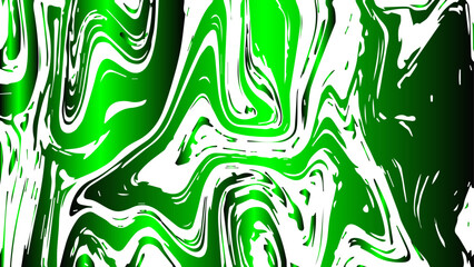 Aufkleber - Abstract fluid art composition with wavy, marbled swirls in vibrant green, deep blue, and navy. Flowing, irregular lines and smooth gradients modern and psychedelic visual effect.