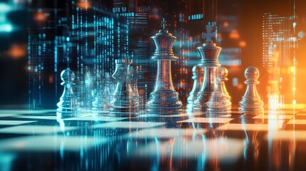 Poster - Digital Chess: Strategy Meets Technology in a Futuristic Setting