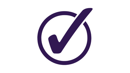Poster - Bold Dark Purple Check Mark Inside Circle – Minimalist Approval Icon