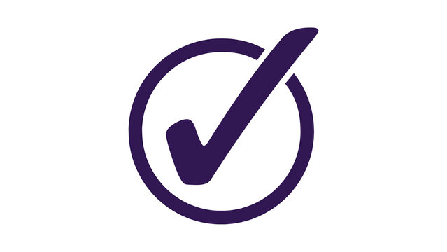 Bold Dark Purple Check Mark Inside Circle – Minimalist Approval Icon