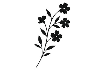 Poster - Minimalist design of blooming flowers, featuring a transparent background for easy integration into various projects
