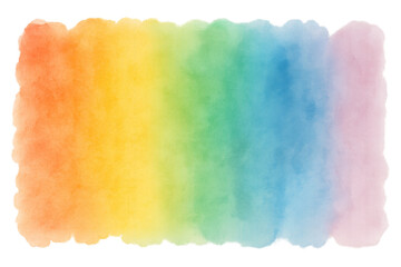 Leinwandbilder - Vivid rainbow watercolor stripes painting colorful artistic background with transparent overlay