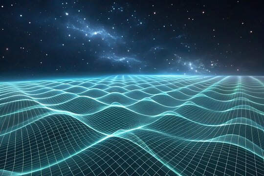 Wire frame shape abstract background, Futuristic digital background for Business Science and technology, Blue Background concept