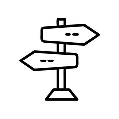 Poster - Road with directional signs shows choices in journey of life, a vector element. Directional signs to illustrate choices and directions to take.