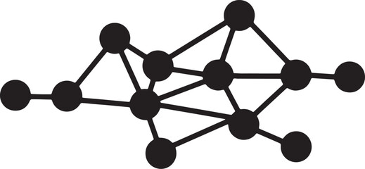 Poster - Black connection network diagram illustrating relationships between nodes in a conceptual design