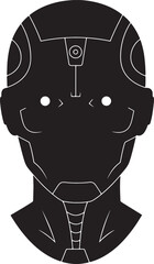 Poster - Modern digital silhouette of a robot head futuristic tech design with geometric lines