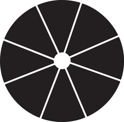 Poster - Black and white segmented circular design resembling a pie chart or wheel concept
