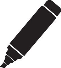 Poster - Simple vector illustration of a black highlighter marker isolated on a white background