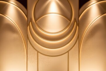 Poster - Sophisticated gold art deco style wall design with radiant lighting effects