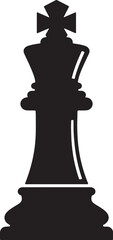 Poster - Silhouette illustration of a classic chess king piece on a white background