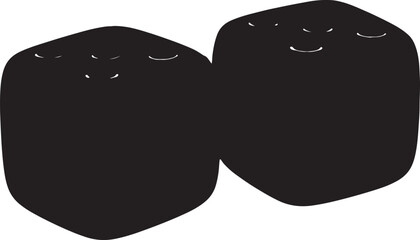 Poster - Two abstract black blocks with white lines on top in a minimalistic design.
