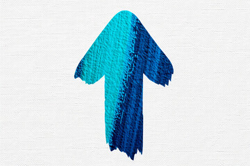 Poster - An upward pointing arrow with a textured blue and turquoise color gradient