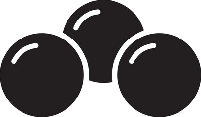 Poster - Modern illustration of three dark spheres with highlighted curved light reflection