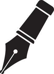 Poster - Simple and elegant black ink pen icon representing writing and creative concepts